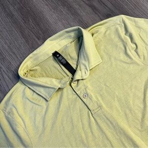 New Lululemon‎ Evolution Polo Mens L Short Sleeve Yellow Dew Green Golf M3CY5S